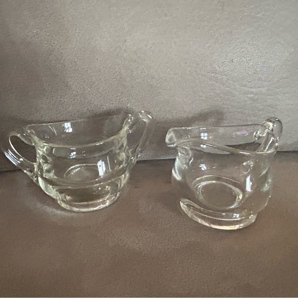 Vintage clear sugar and creamer glass make off farmhouse essentials - Picture 1 of 3